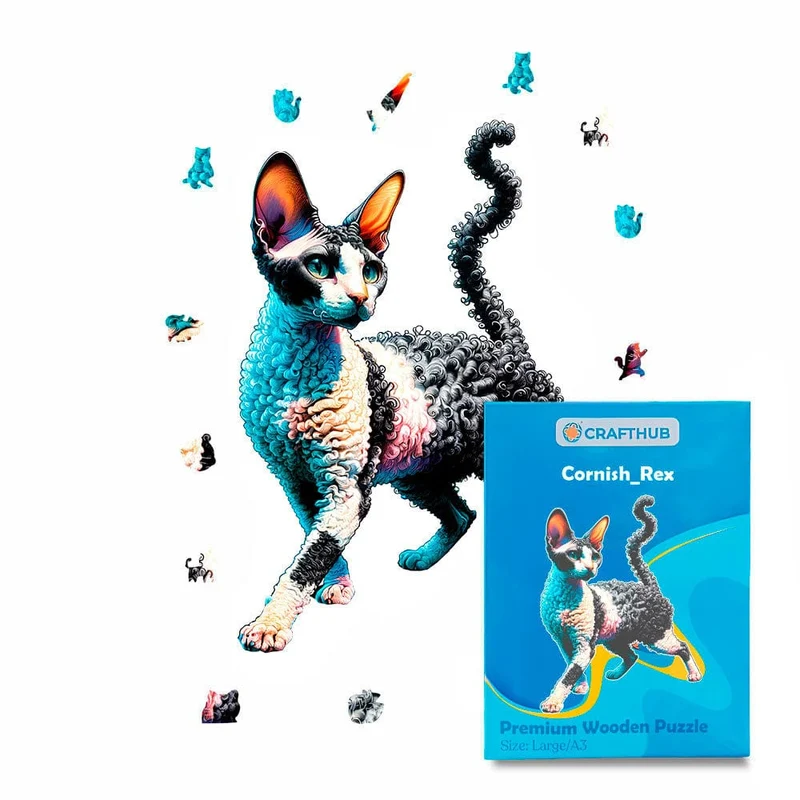Cornish Rex katt - pussel