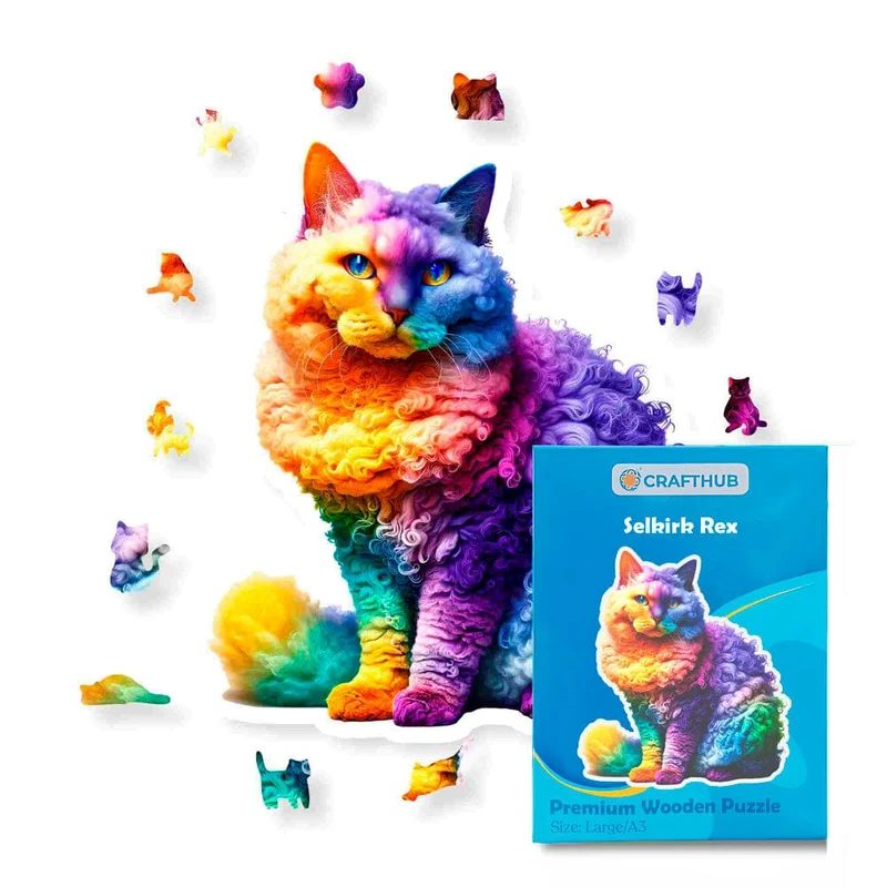 Selkirk Rex katt - pussel