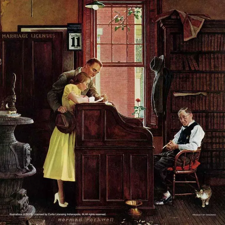 Pussel Äktenskapslicens Norman Rockwell 306 bitar YAM-36-05 YANOMAN