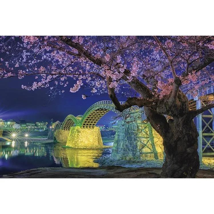 Pussel Kintaikyo Natt Körsbärsblommor 1000 Bitar YAM-10-1364 YANOMAN