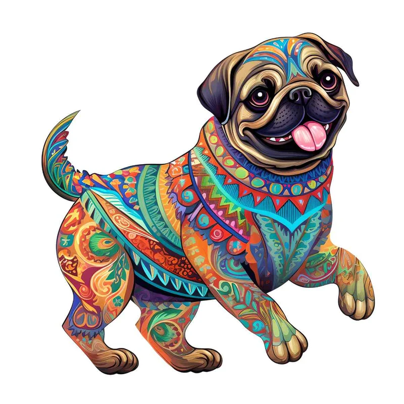 Mops hund - pussel