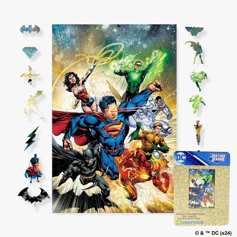 Justice League Hjältar träpussel