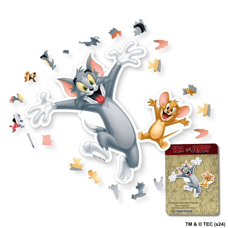 Gladlynt Tom & Jerry-träpussel