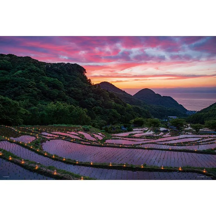 Pussel Ljusnatt på Ishibe Terrasserade Fält Shizuoka 1000 Bitar YAM-10-1425 YANOMAN