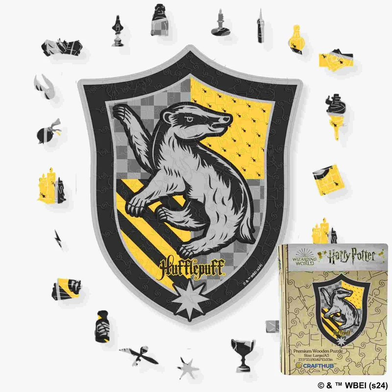 Harry Potter - Hufflepuff Vapensköld - House Prides träpussel