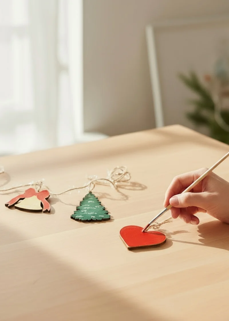 DIY wooden Christmas garland