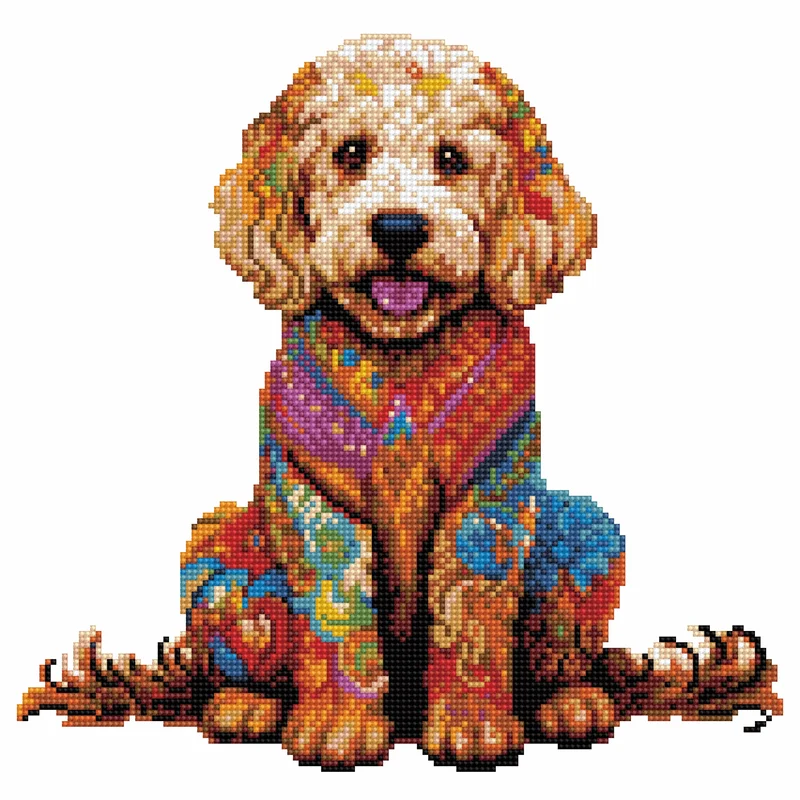 Golden Doodle-hund - Diamond Painting Kit