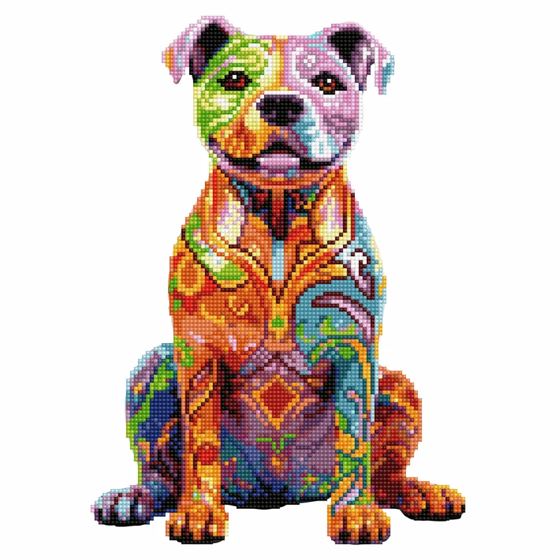 Staffordshire Bull Terrier hund Staffy - Diamond Painting Kit