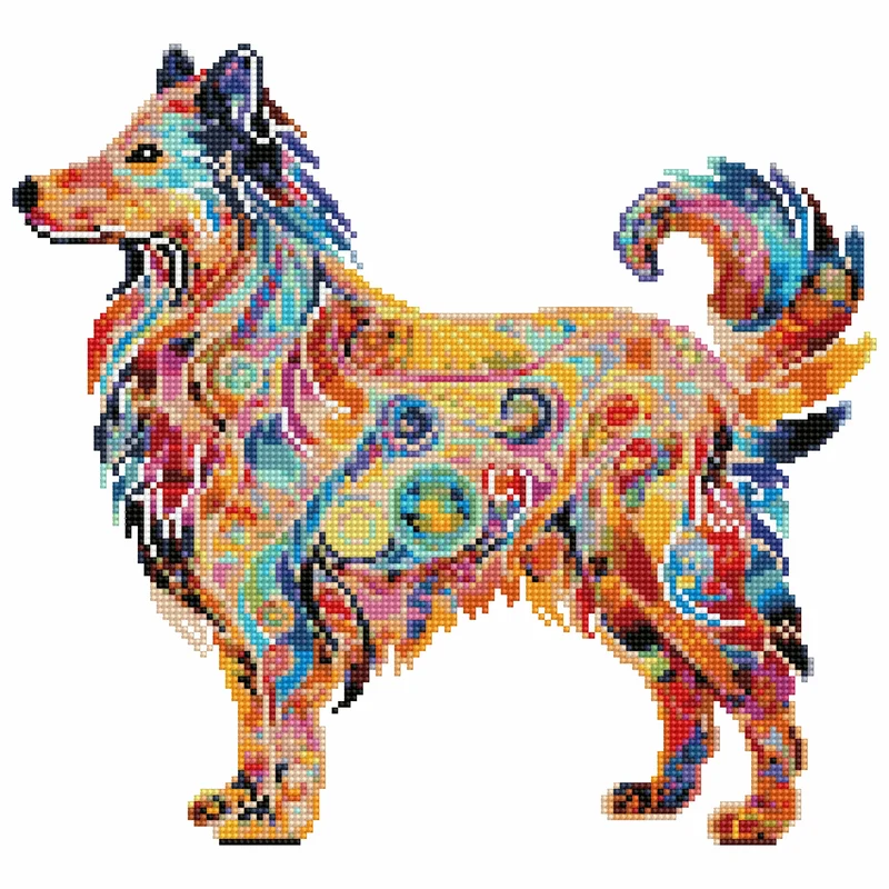 Långhårig collie - Diamond Painting Kit