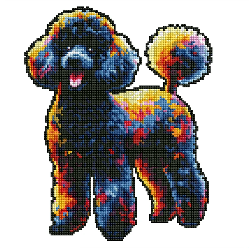 Svart pudelhund - Diamond Painting Kit
