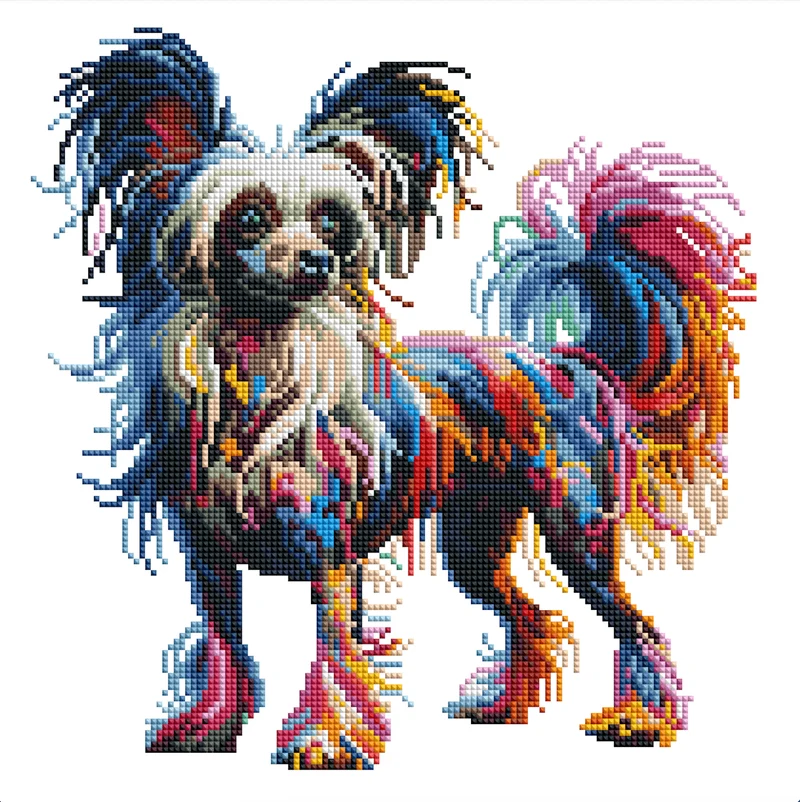 Chinese Crested hund - Diamond Painting Kit