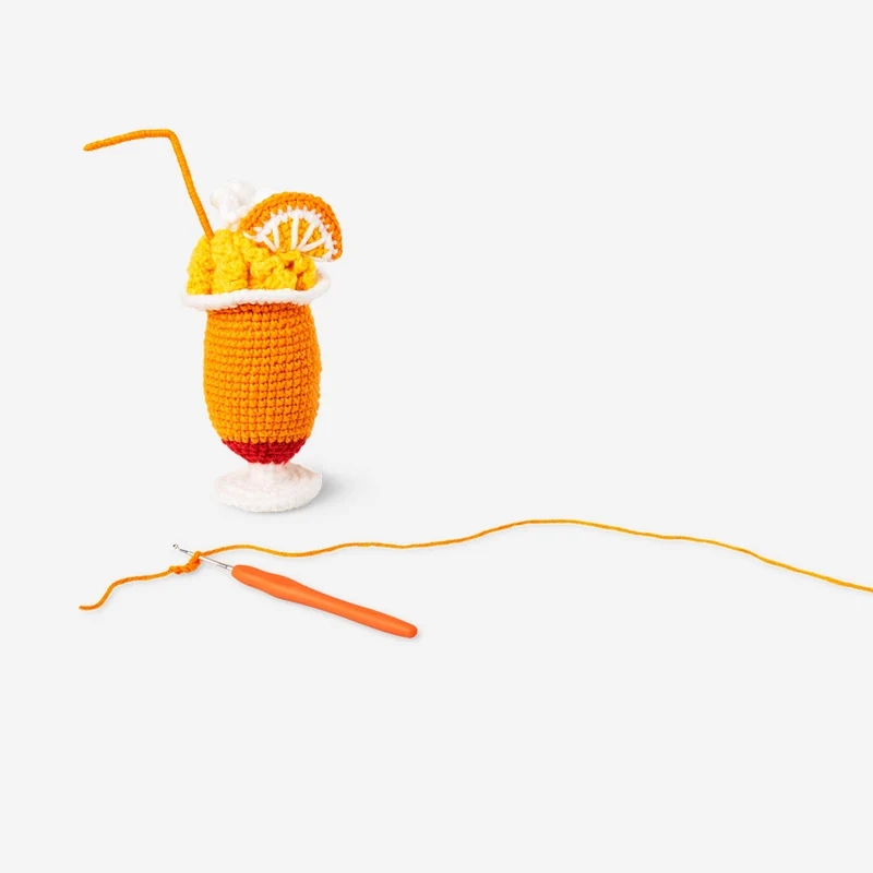 DIY crochet tropical drink