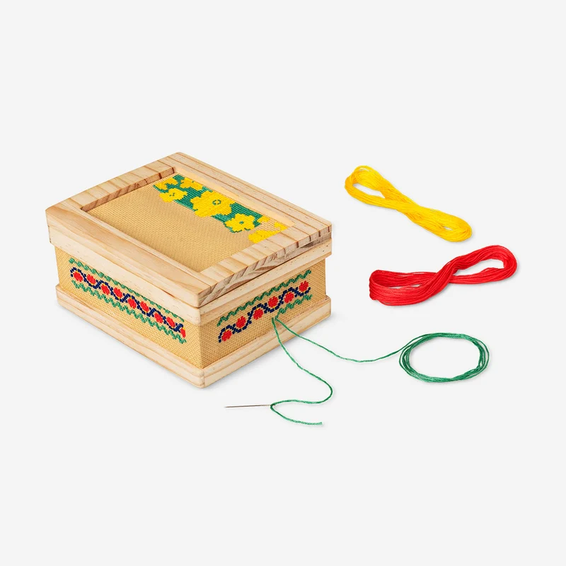 Embroidery kit - Wooden box