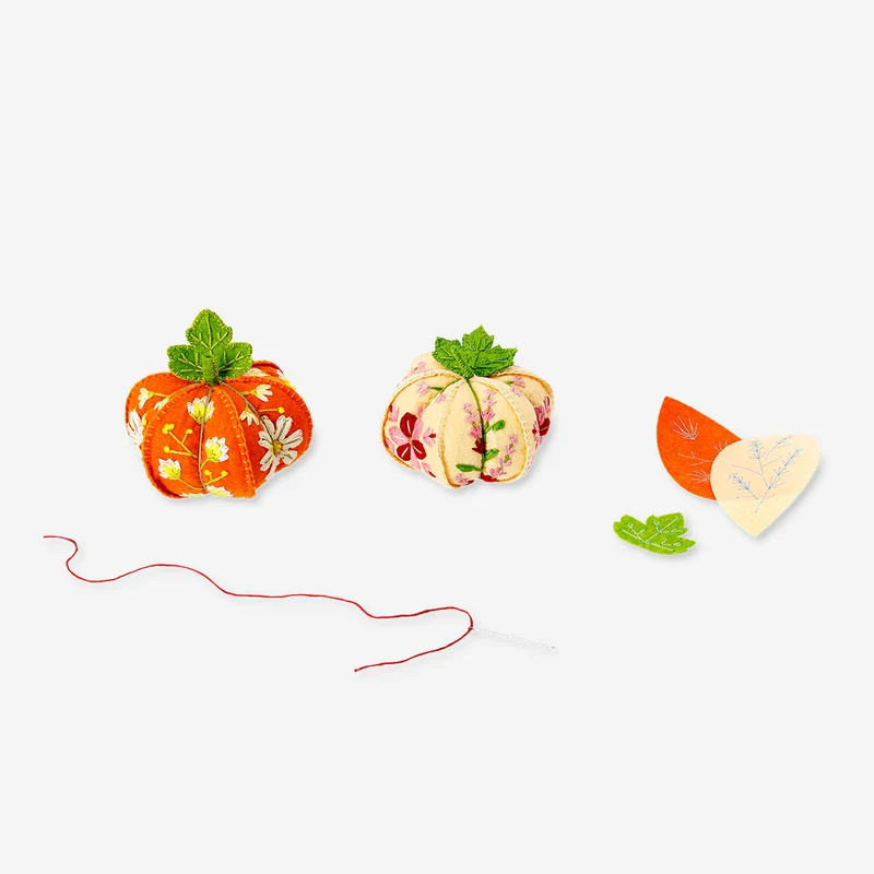 DIY pumpkins with embroidery