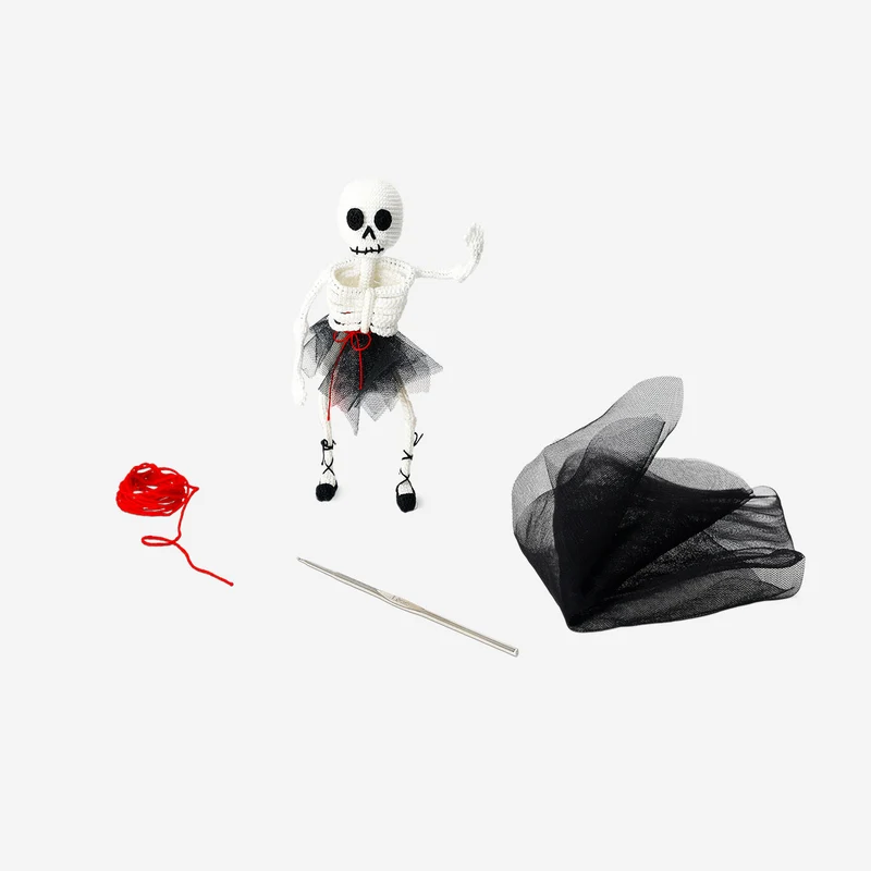 DIY crochet skeleton ballerina