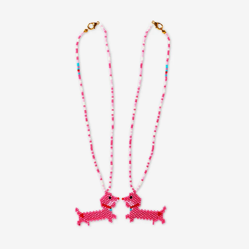 DIY glass bead necklaces - 2 pcs
