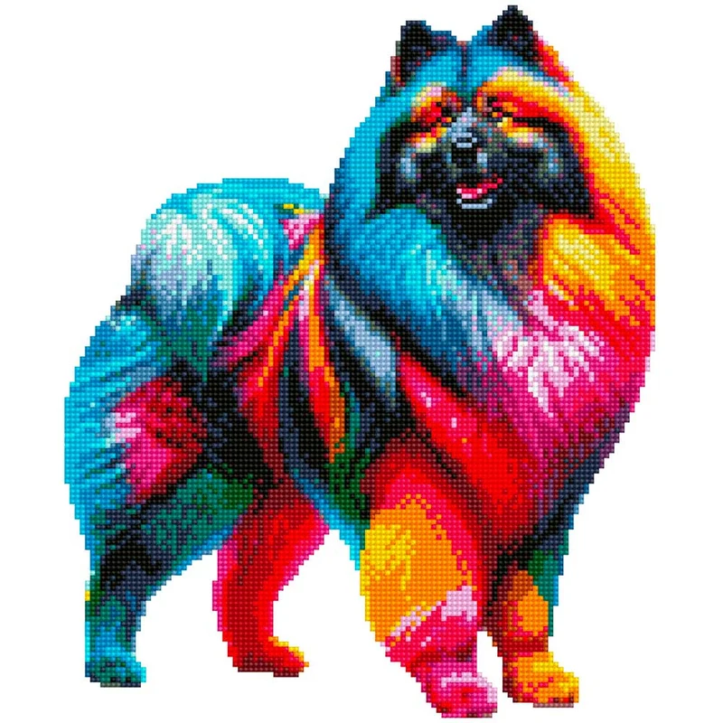 Keeshond hund - Diamond Painting Kit