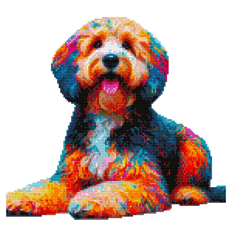 Sheepadoodle hund - Diamond Painting Kit