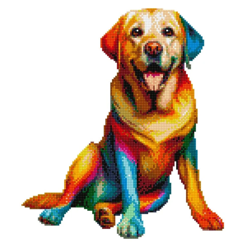 Gul labradorhund - Diamond Painting Kit