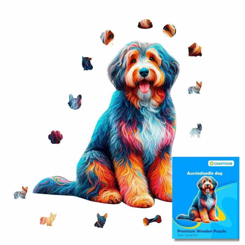 Aussiedoodle hund - pussel