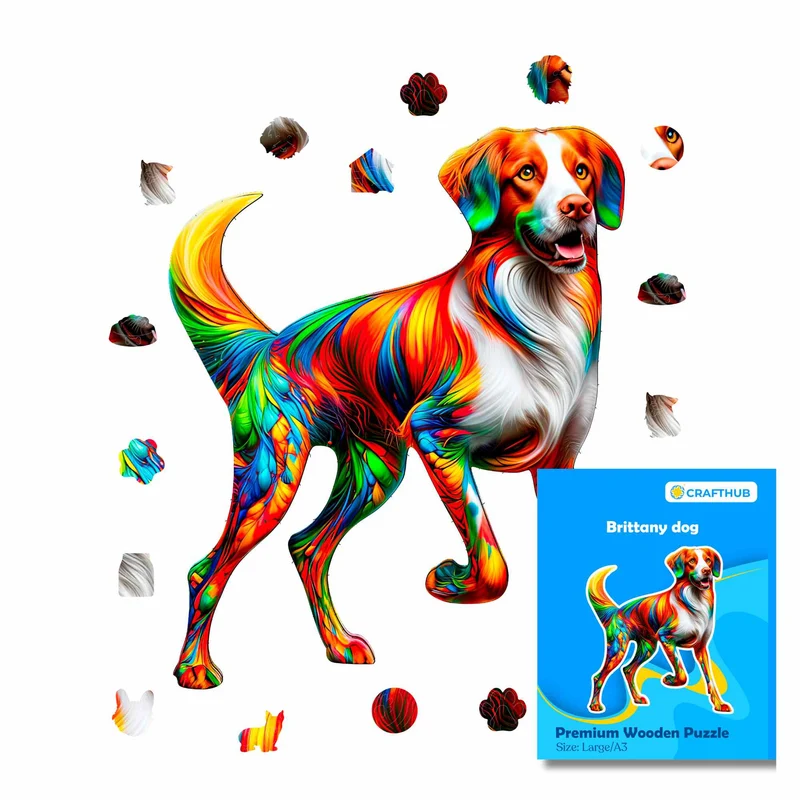 Brittany hund - pussel