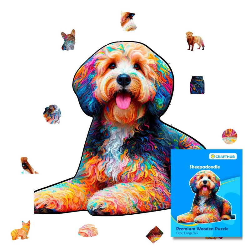 Sheepadoodle hund - pussel