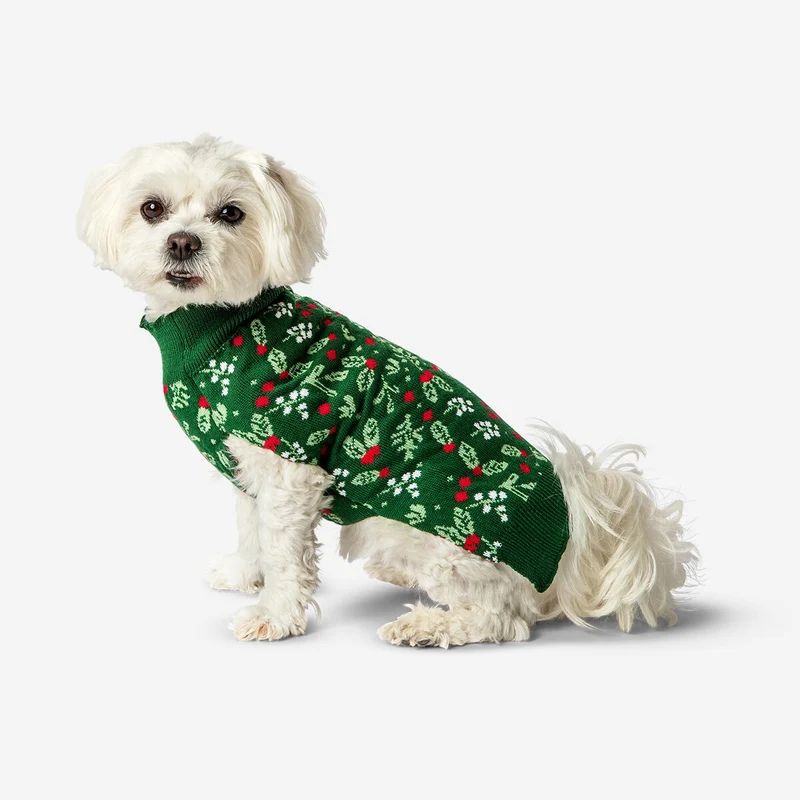 Dog sweater - Holly print