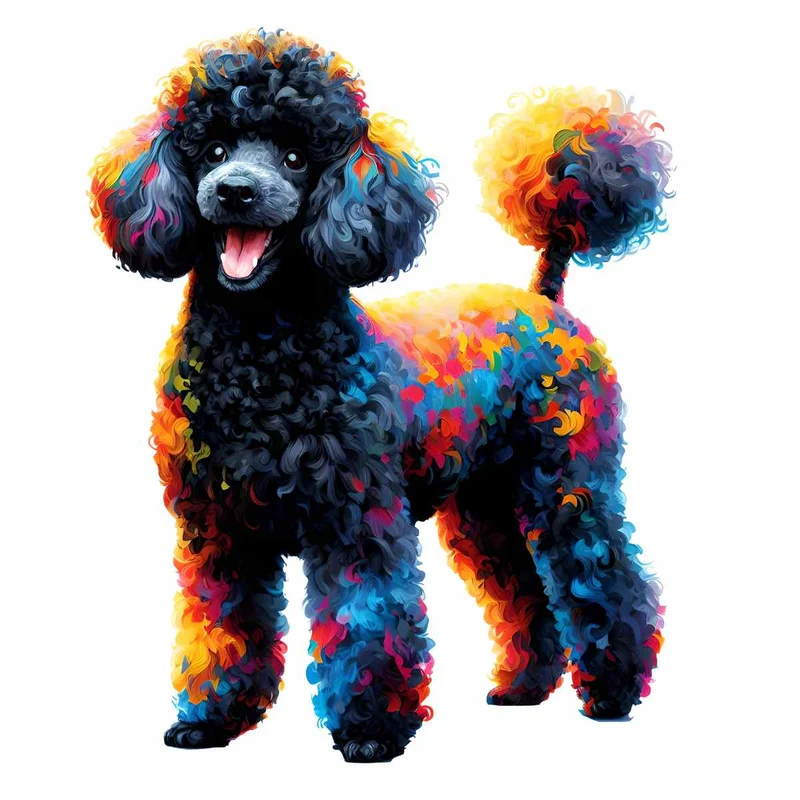 Svart pudelhund - Pussel