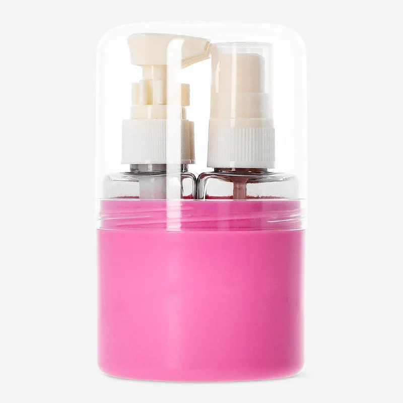Travel set in pink case with stickers - 4 pcs