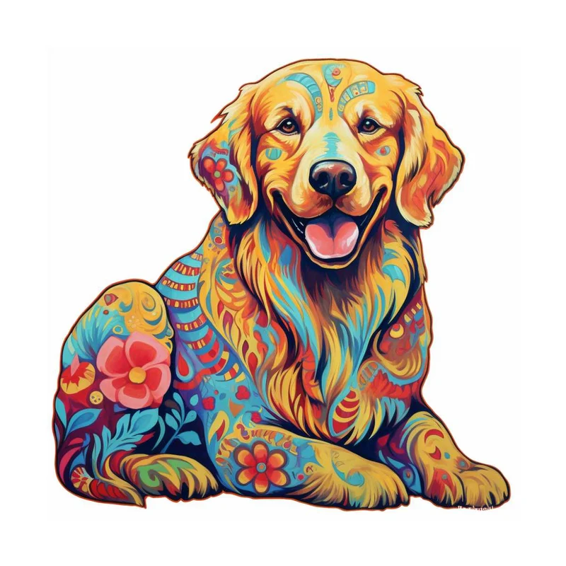Golden retriever hund - Pussel