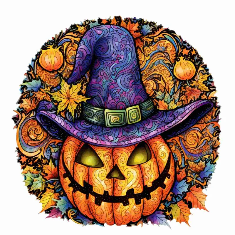 Häxbrygd Pumpa Halloween - Träpussel