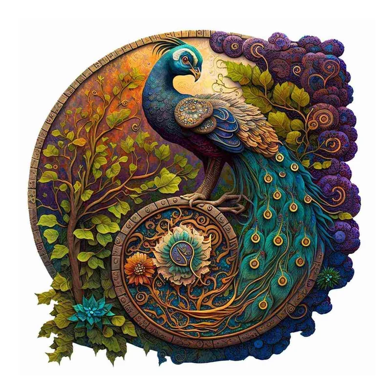 Påfågel Yin Yang - Pussel