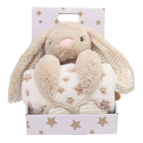 Carlo Baby Presentset Fleecefilt & gosedjur Beige Kanin