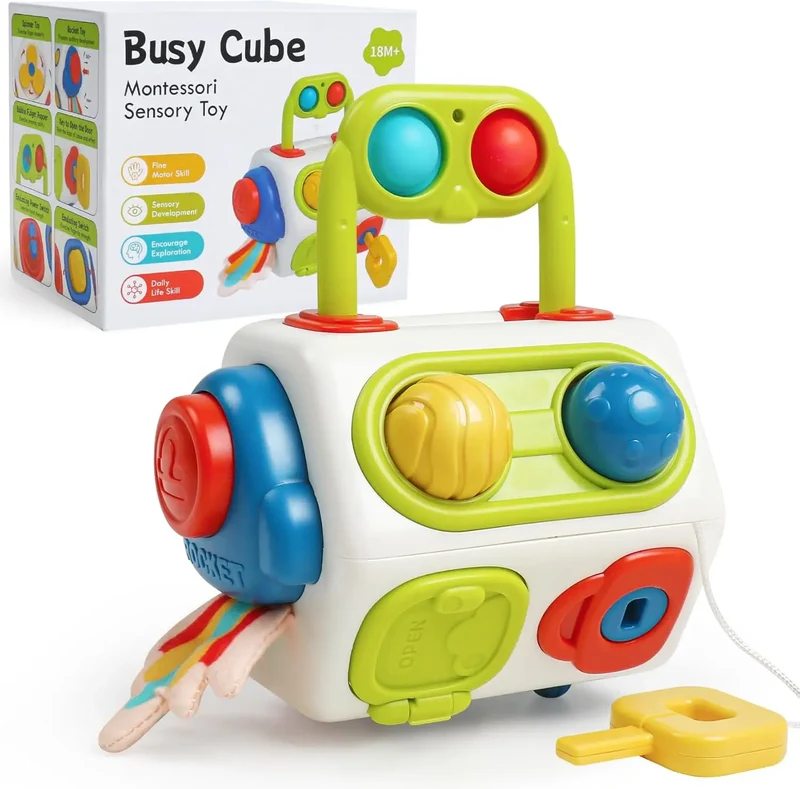 Montessori Busy Cube™ – Praktisk när du är på språng - sensorisk kub