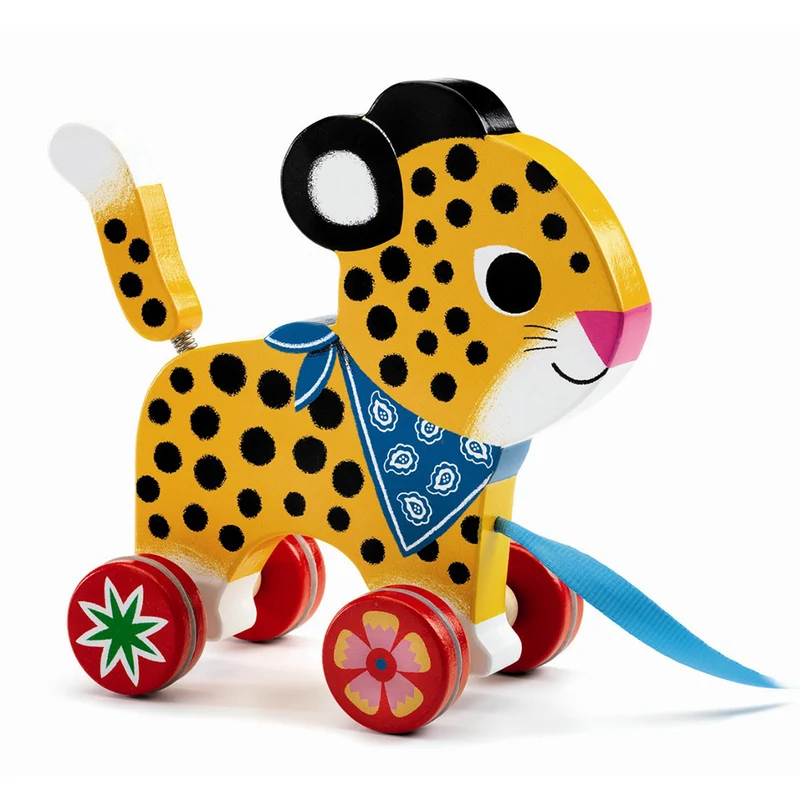 Djeco dragdjur i trä, Leoparden Greta