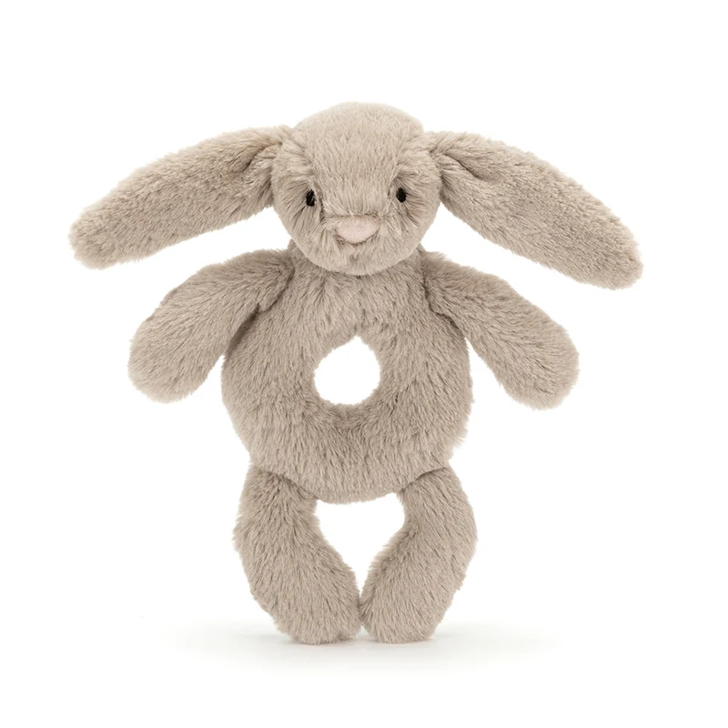Baby Jellycat ring rangla, Kanin, beige - 15 cm