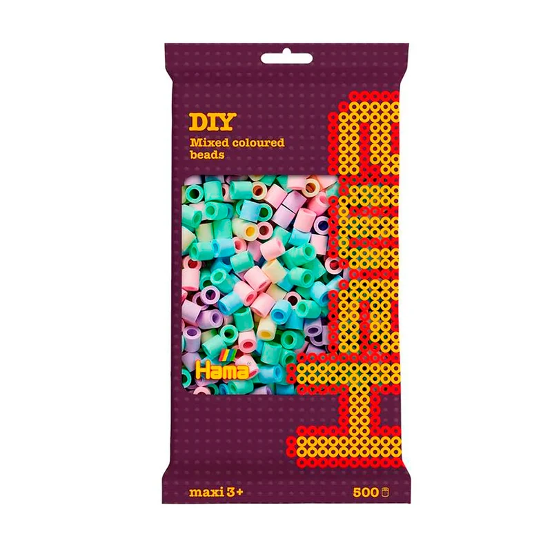 Hama Maxi-pärlor i påse, 500 st - mix 52