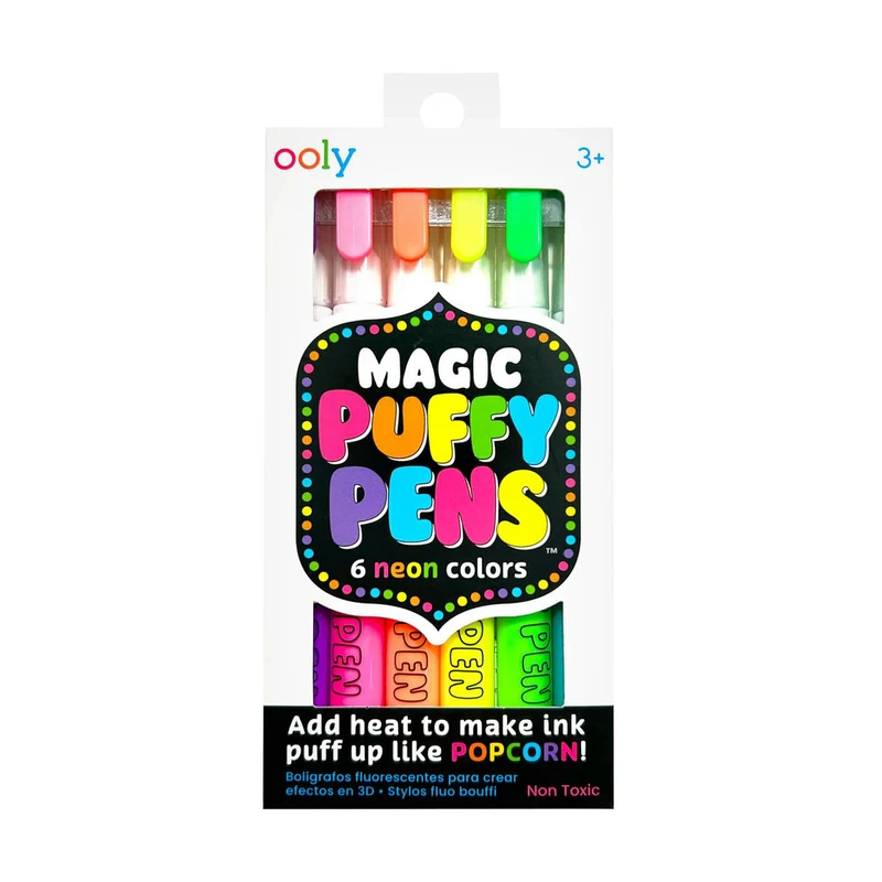 Ooly, magiska Puffy Pens 6 st - Neon