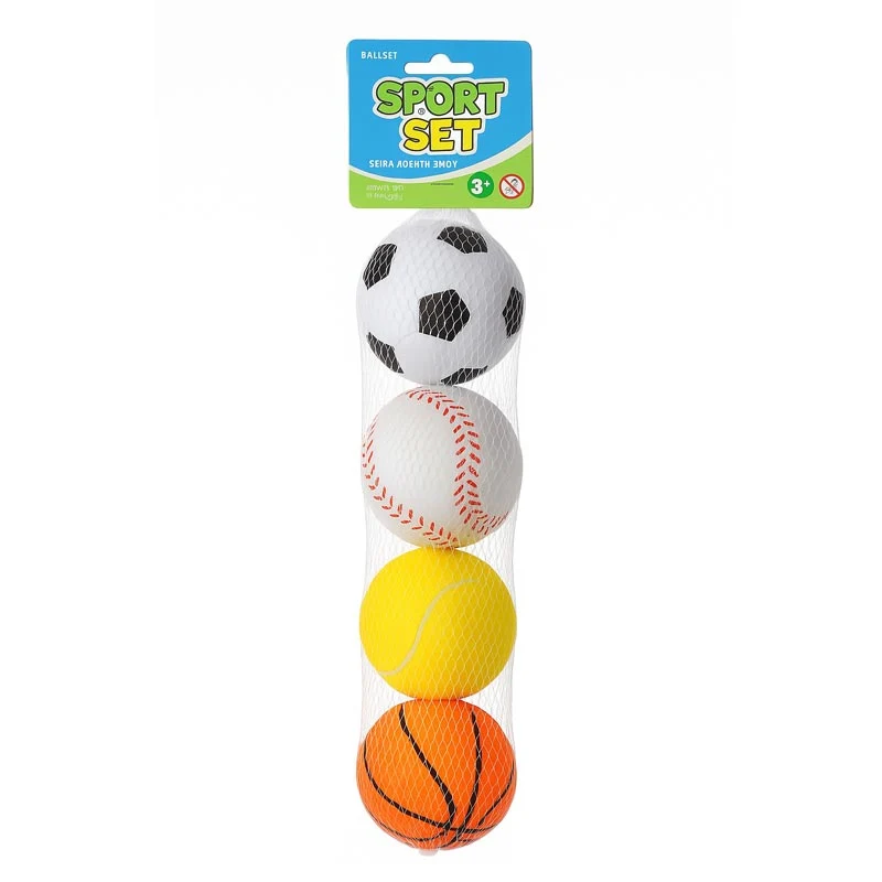 Suntoy Bollar i nät, 4-pack (7cm)