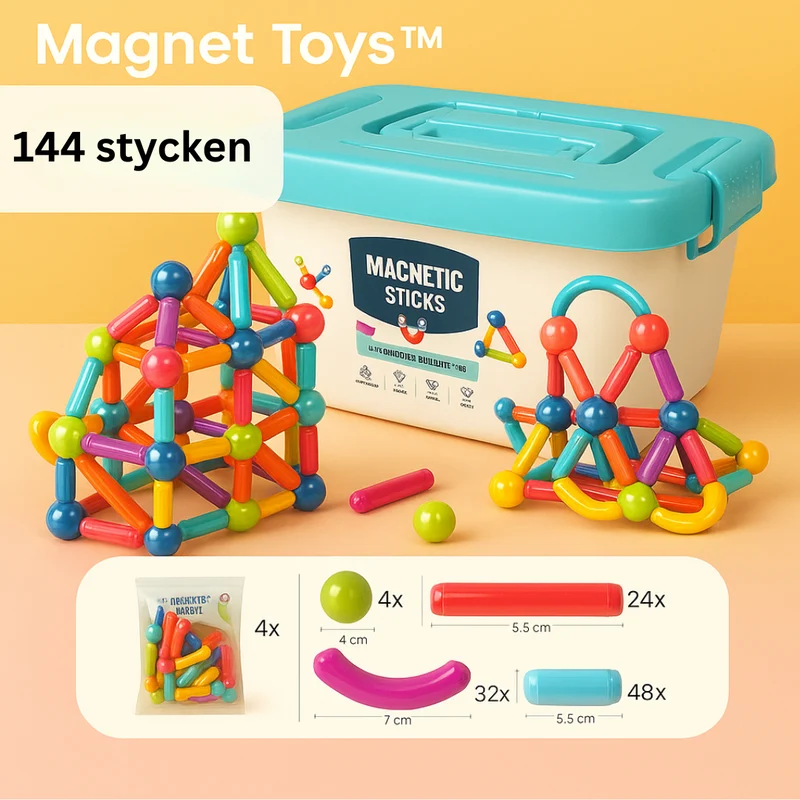 Magnet Toys™ | Utveckla din kreativitet - Magnetiska pinnar