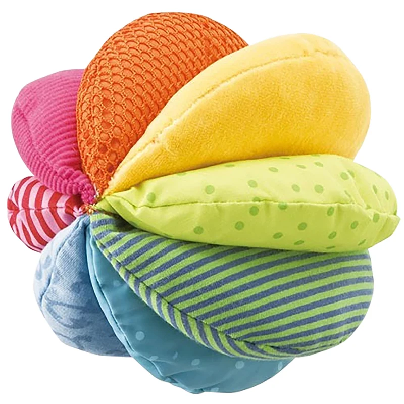 Haba babyleksak, tygboll med skallra - Rainbow