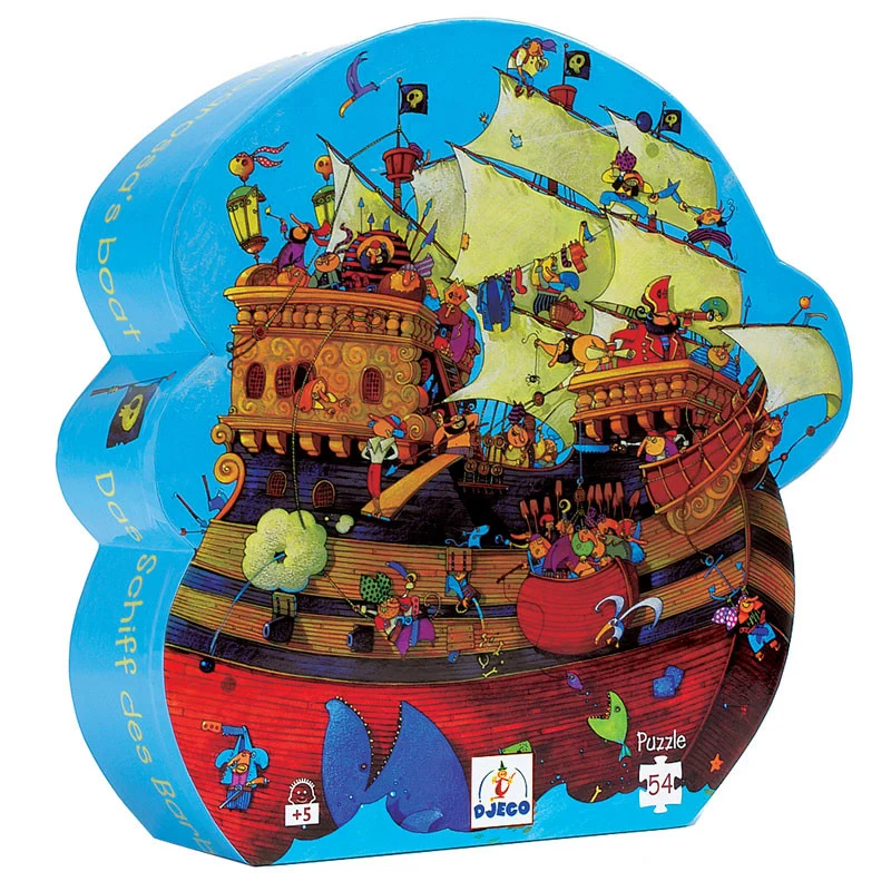 Djeco siluettpussel, piratskepp – 54 bitar