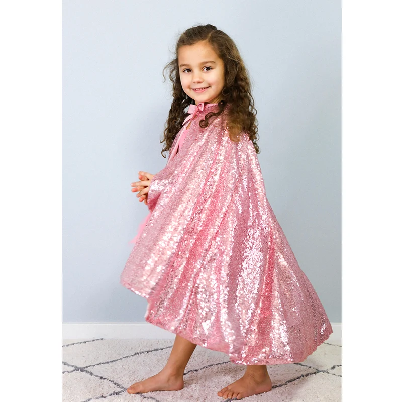 Great Pretenders utklädningskläder, Paljettprinsesskappa, Rosa – str. US 4–6 år