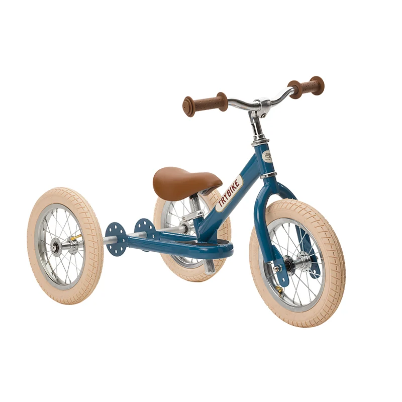 Trybike trehjulig balanscykel, vintage blue med retrolook