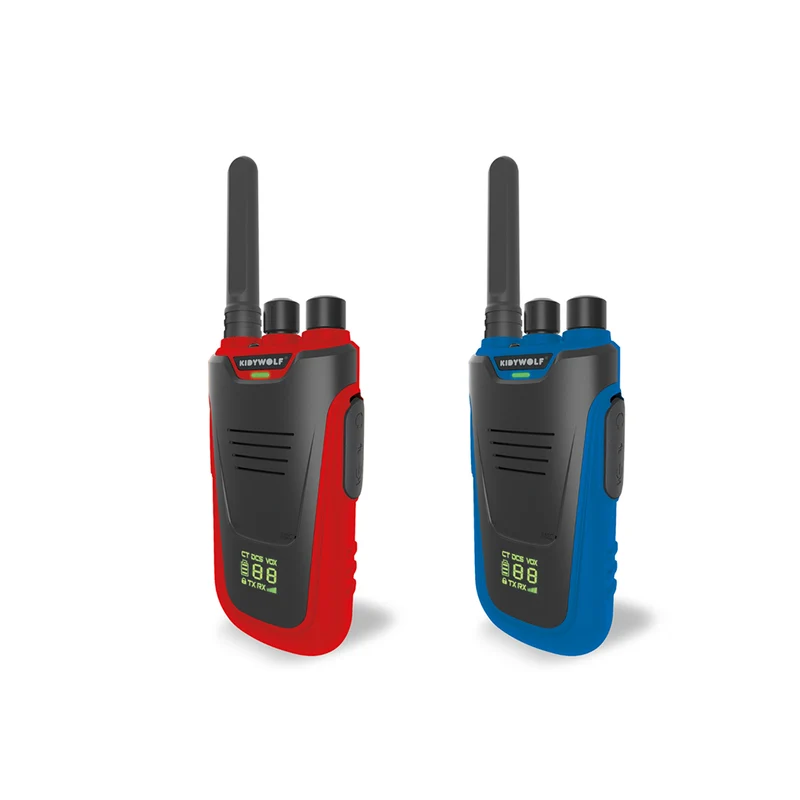Kidywolf walkie talkie för barn, Kidytalk - Blå/Röd