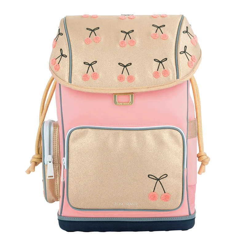 Jeune Premier Ergonomisk ryggsäck, Cherry Pompon – För barn 6–10 år