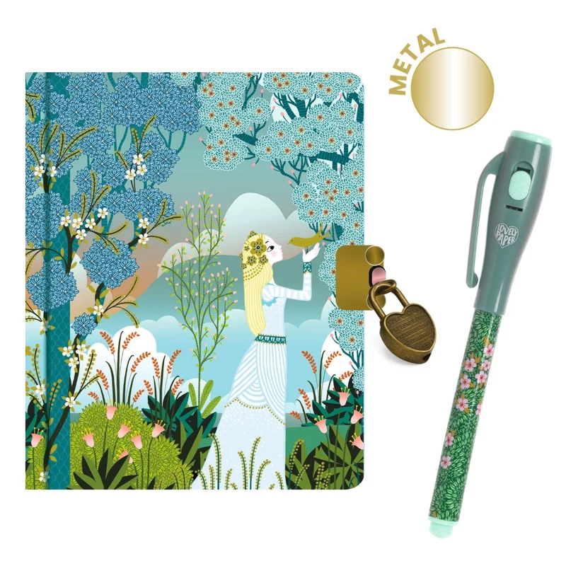 Djeco Lovely paper, Dagbok med lås och magisk penna – Charlotte