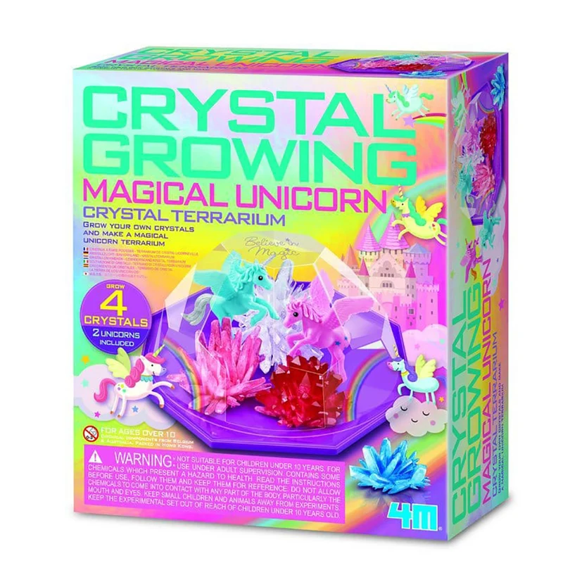 4M experimentset, Crystal Growing, Magical unicorn terrarium – Från 10 år