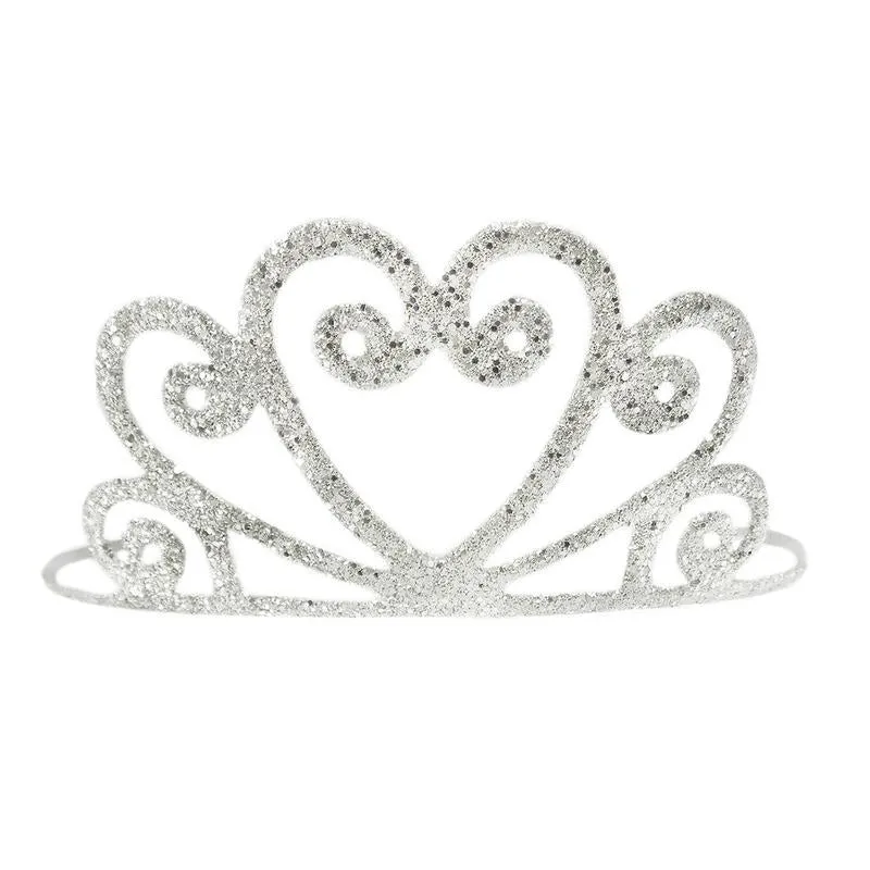 Great Pretenders hårband med diadem, Silverglitter