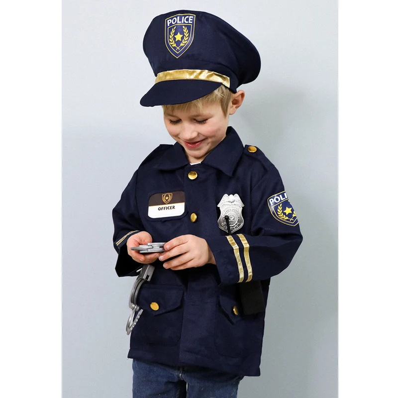 Great Pretenders utklädningskläder, Polis med hatt och tillbehör – strl. 3–6 år
